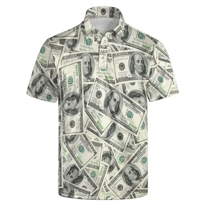 Polo pour Homme 2026 Tendance Motif Drapeau USA Impression 3D Manches Courtes T-shirt Vente Chaude Style Urbain Été Boutonné Col Revers Ample