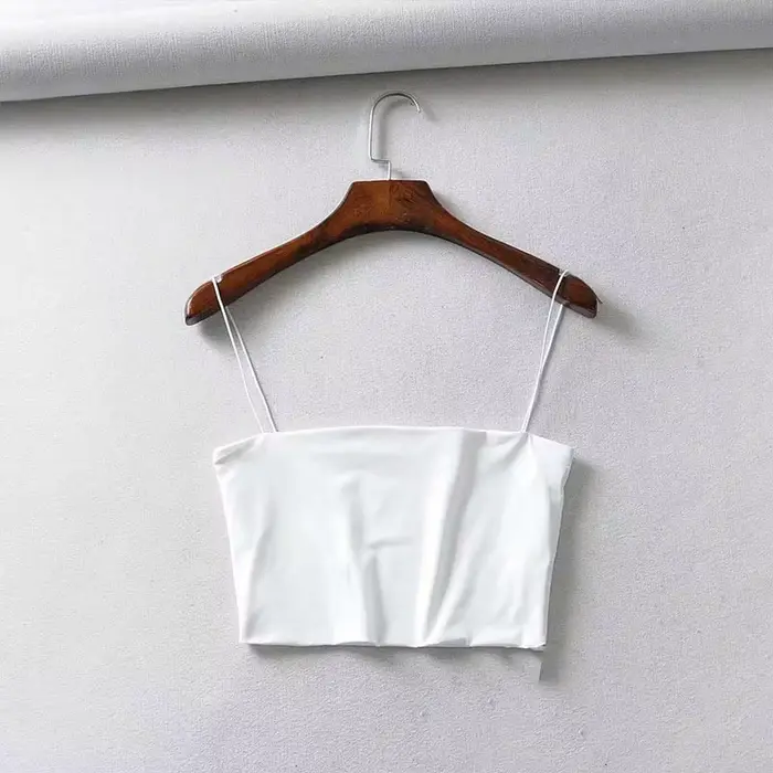 Haut court en coton élastique pour femmes, Camis Sexy, sans manches, débardeur court, Bar, été 2022