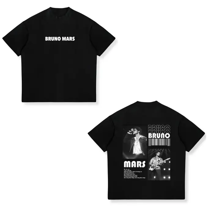 Bruno Mars The Romantic Tour T-shirt pour hommes et femmes, streetwear hip-hop, hauts surdimensionné