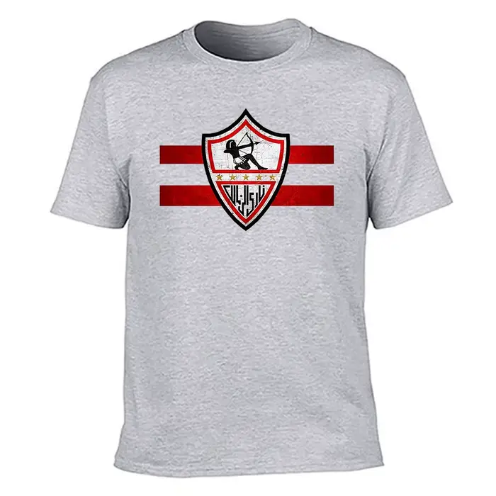 T-shirt pour homme 100% coton Zamalek SC avec logo imprimé délavé