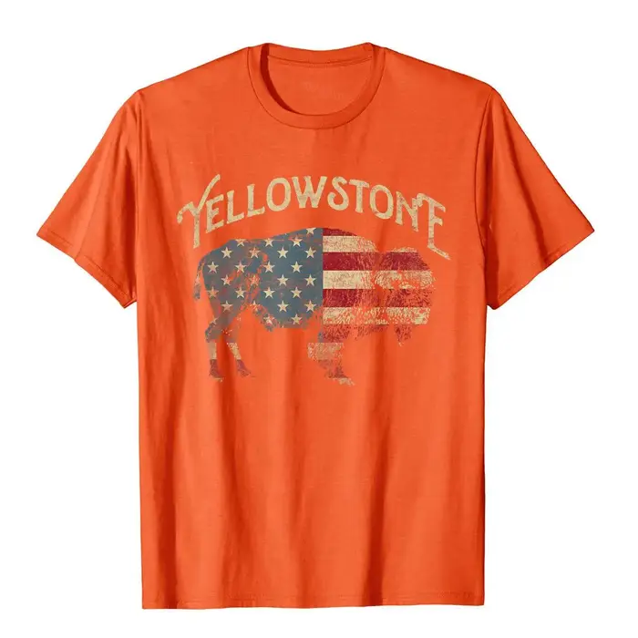 Vintage parc national de Yellowstone rétro T-Shirt Style chinois coton hommes hauts chemise à la mode populaire