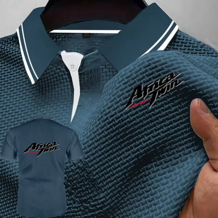Polos Africa Twin Crf motos t-shirt glace soie hauts élastiques doux confortable revers manches courtes sport