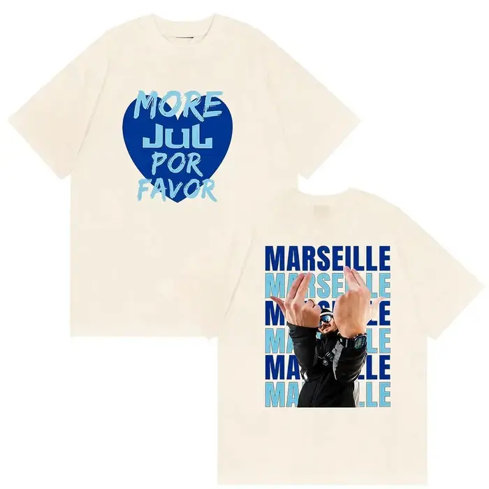 T-shirt vintage en coton de haute qualité Rapper JUL Marseille Album 2026