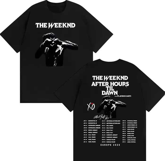 T-shirt graphique The Weeknd Starboy pour femmes et hommes, mode hip-hop, musique pop, manches courtes, décontracté, coton, vintage, streetwear