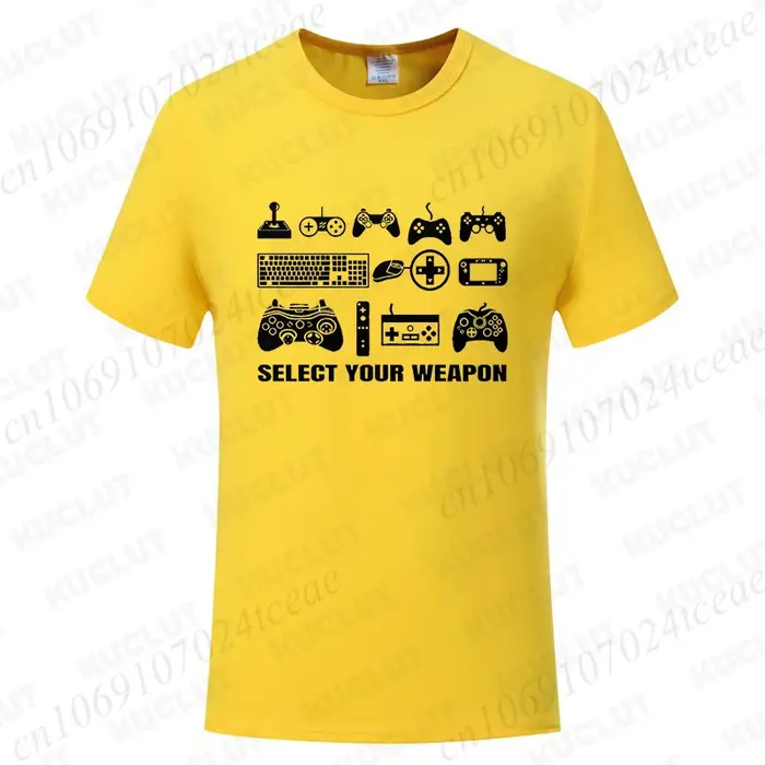 T-shirt pour hommes vêtements mode Gamer t-shirts sélectionner votre arme