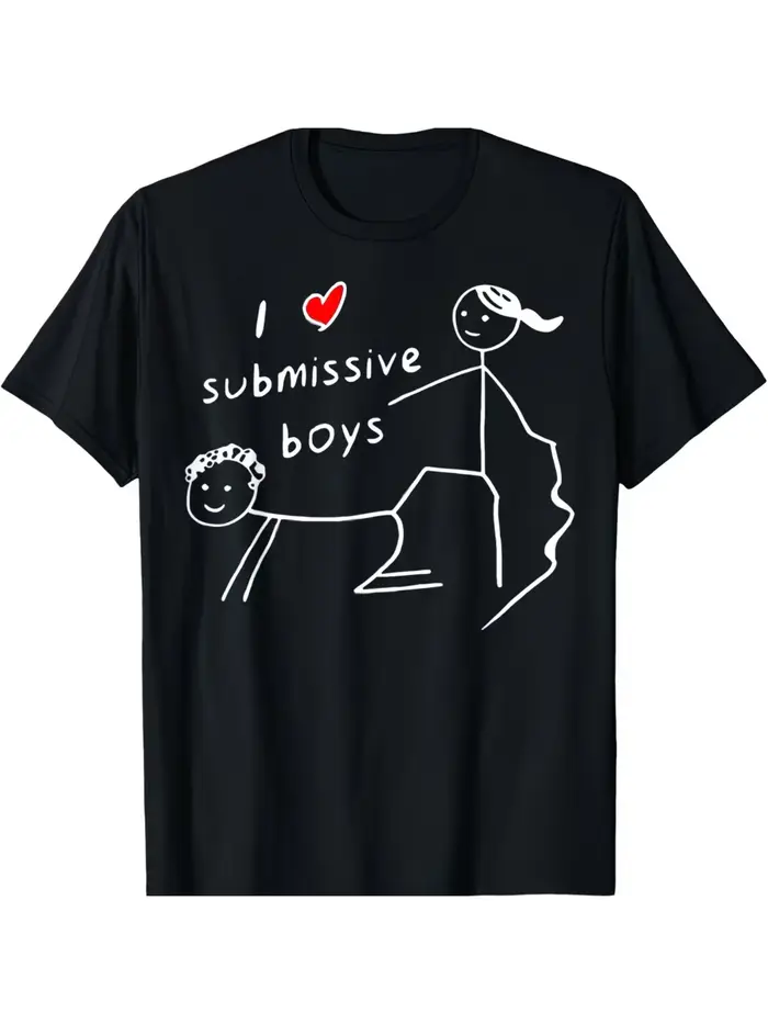 T-shirt graphique humoristique pour hommes et femmes, design « I Love Submissive Boys », coupe overs