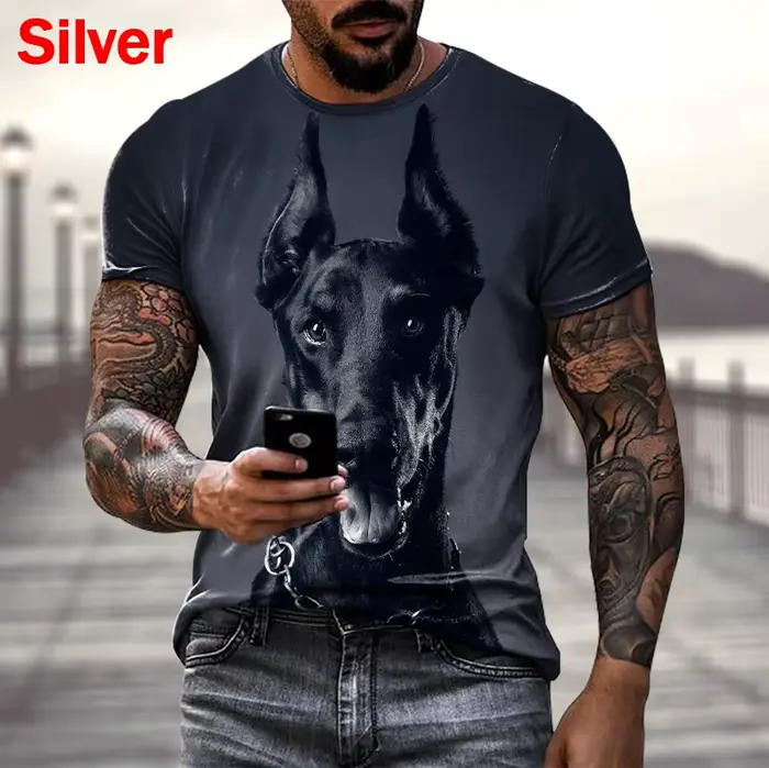DobSuffolk-T-shirt manches courtes, cool et décontracté, avec image imprimée