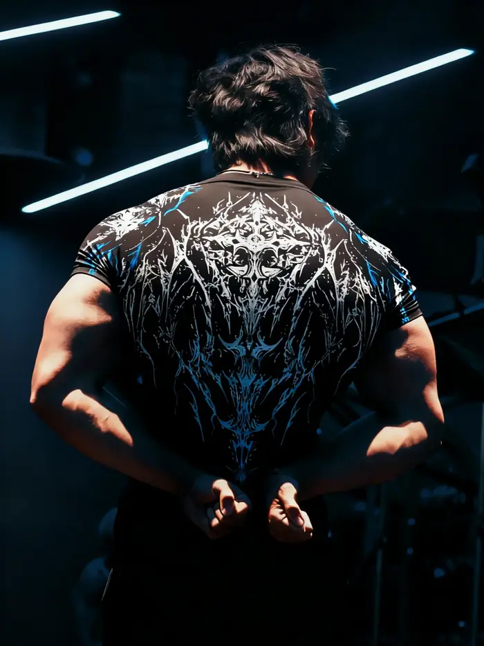 Nouveau T-shirt de sport imprimé 2026, motif gothique, tissu très élastique, col rond, idéal pour le sport et les loisirs