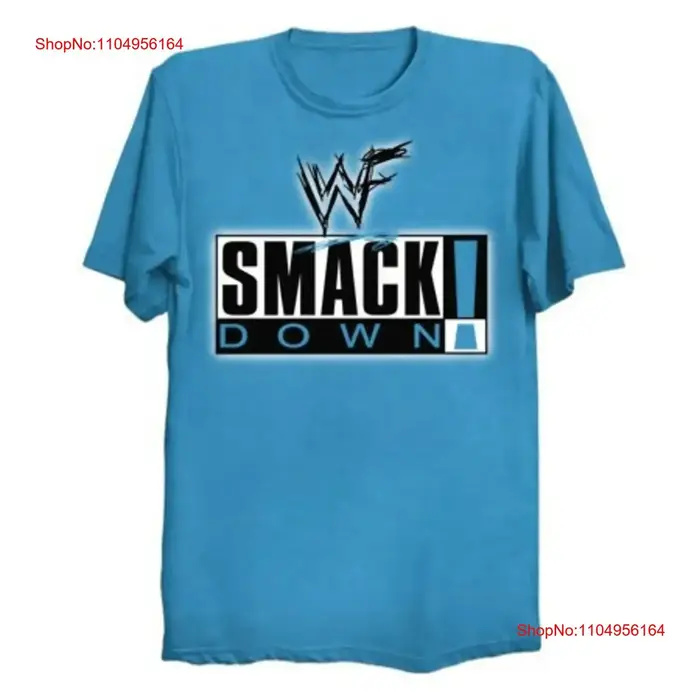 WWF classique SmackDown Logo 1999 2001 adulte t-shirt vintage lavé mode respirant homme polyvalent doux décontracté streetwear