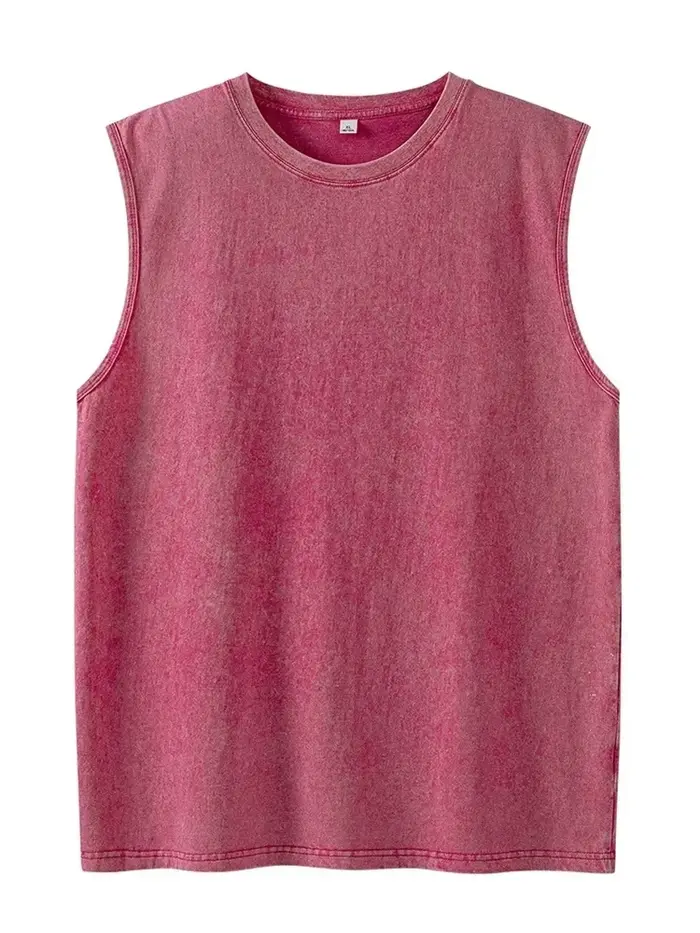 Débardeurs en coton délavé style vintage pour hommes et femmes – Idéaux pour la gym, la musculation,