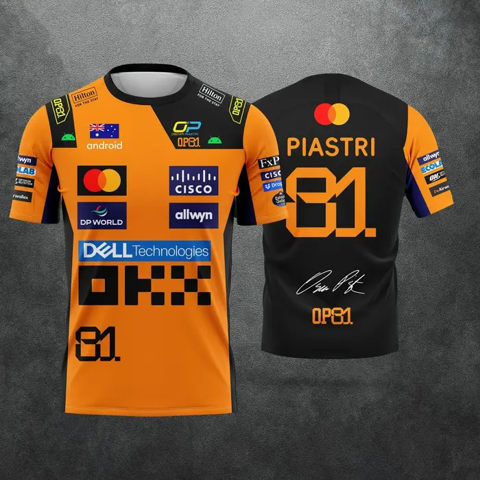 T-shirts de course pour hommes et femmes - Pilote # 1 Lando Norris & Driver # 81 Piastri Fan Tops Sp