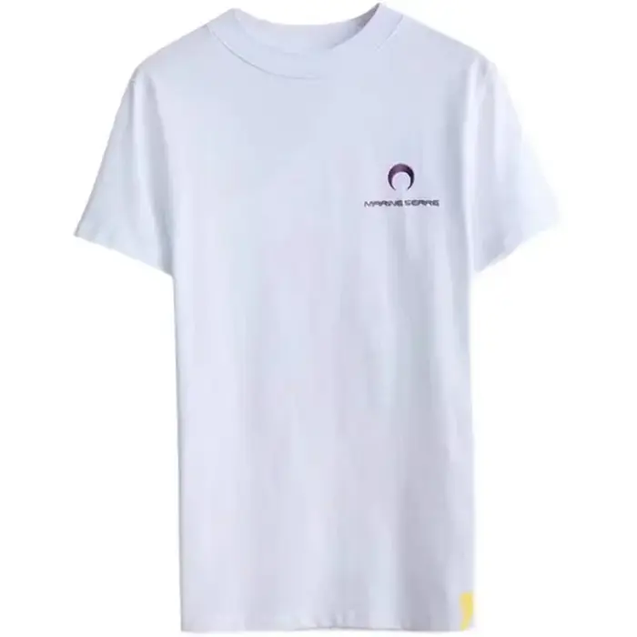 MarineEPRINCESS brodé demi-lune lettre unisexe T-Shirt col rond à la mode à manches courtes femmes haut tendance