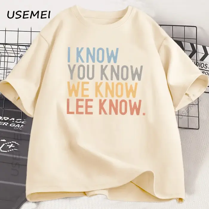 Je sais que vous savez Lee Know T-shirt hommes femmes imprimé à manches courtes coton T-shirt été co