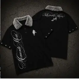 T-shirt Polo Y2K Gothique à Col Léopard