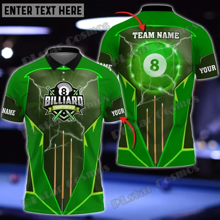 Polo de Billard à 8 Balles de Couleurs pour Homme