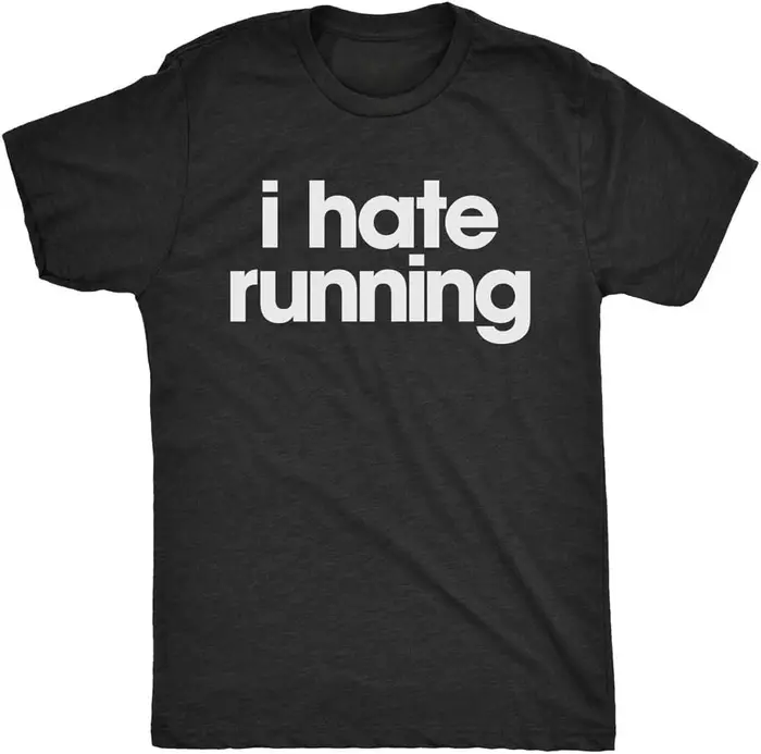T-shirt drôle et satirique avec emoji « J'ai horreur de courir », chemise à manches courtes imprimée