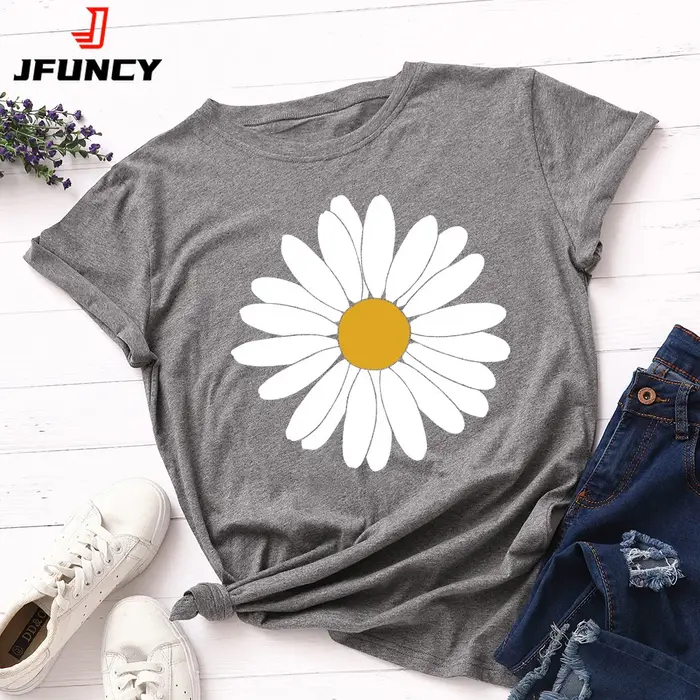 T-shirt à manches courtes pour femmes, 100% coton, graphique, été