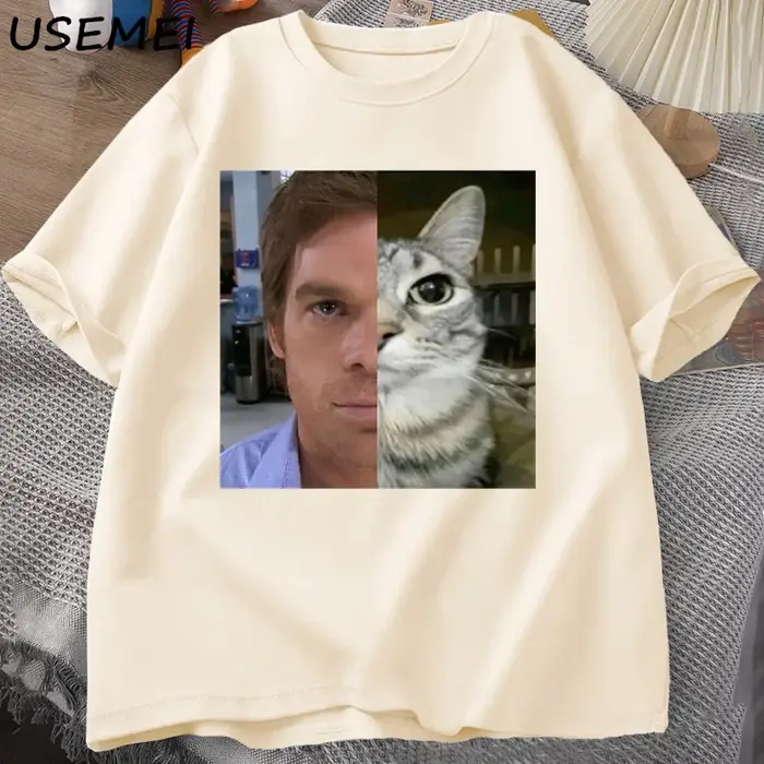 Dexter Morgan-T-shirt en coton à manches courtes et col rond pour homme, streetwear unisexe drôle, v