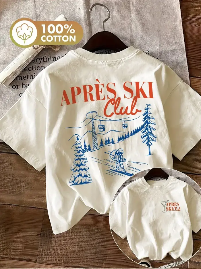 T-shirt pour femme 100% coton, imprimé graphique chic, col rond, manches courtes, vêtements décontra
