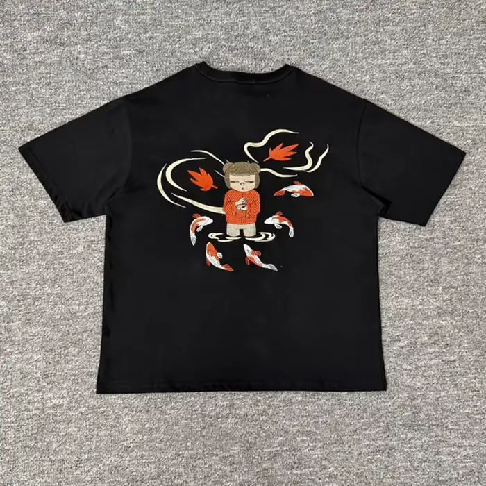 T-shirt de marque streetwear Derschutze, de haute qualité, décontracté, ample, avec motif brodé, man