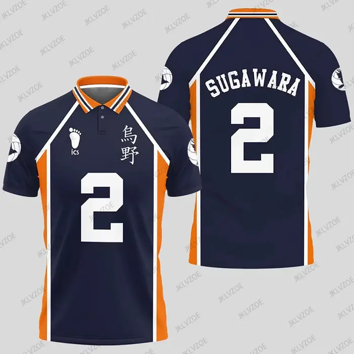 Chemises polo de cosplay Anime Haikyuu Hinata