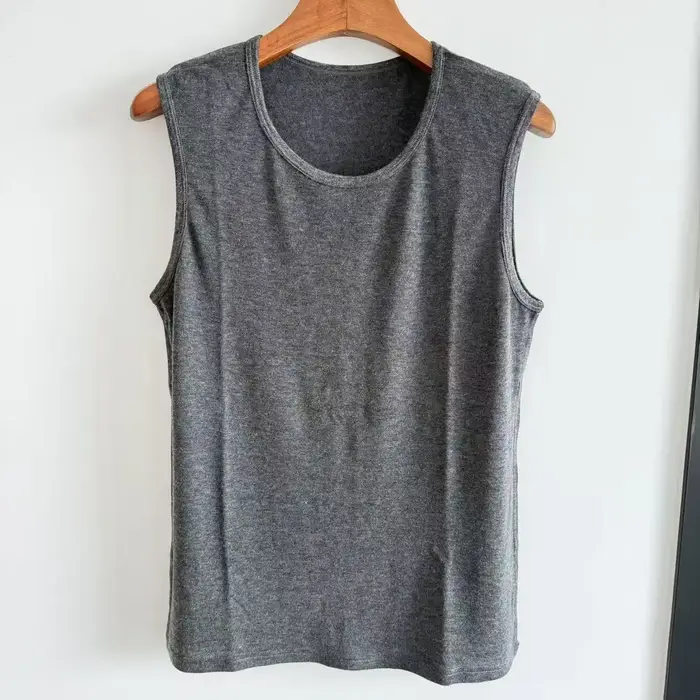 100% laine mérinos hommes débardeur chemise sans manches couches de base doux à côté de la peau confortable à l'extérieur