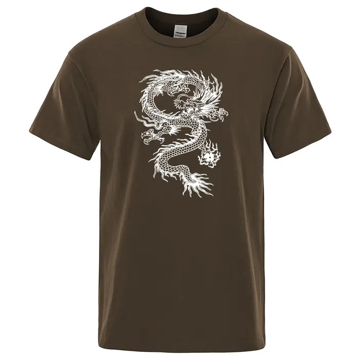 T-Shirt Dragon blanc pour hommes