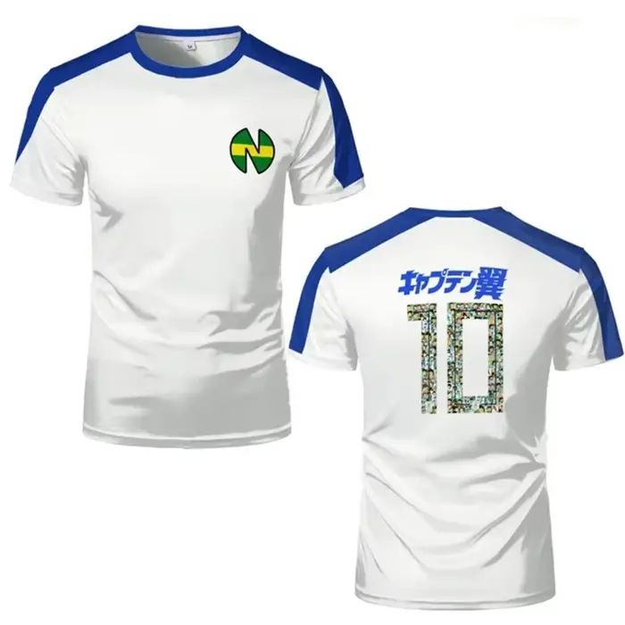 T-shirt de sport pour hommes, maillot de football Captain Anime, hauts personnalisés pour cosplay, v