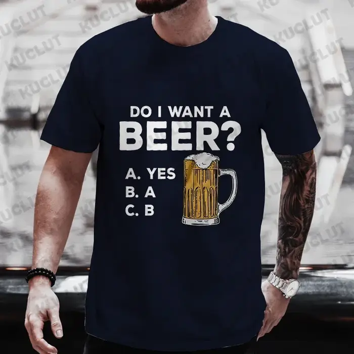 T-shirt pour homme, imprimé bière