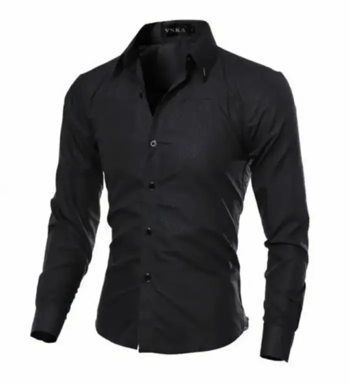 Chemise habillée décontractée de luxe pour homme 2026 – Collection Printemps-Été – Coupe ajustée – Col rabattu – Vêtements masculins