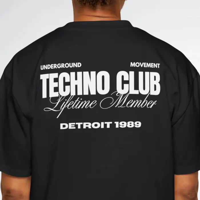 Detroit Techno T-Shirt surdimensionné: Festival de musique Rave Wear vêtements graphique chemise à manches courtes unisexe hommes femmes toutes saisons