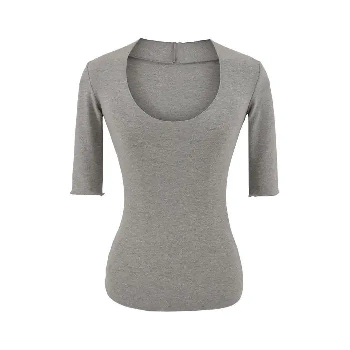 T-shirt à manches longues en coton et élasthanne pour femme