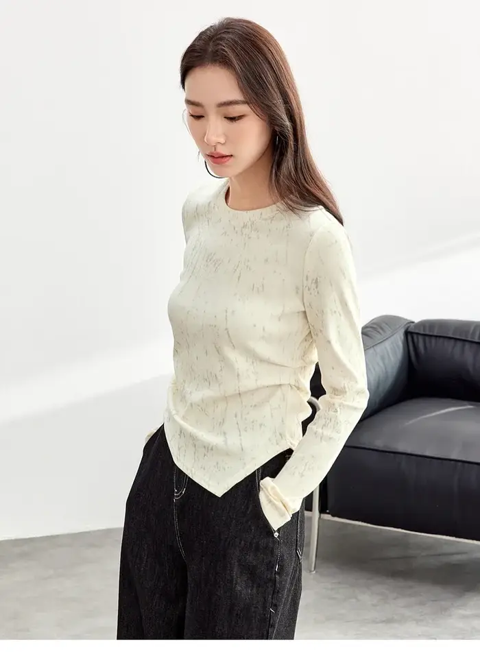 T-shirt en coton imprimé SENTUBILA pour femme