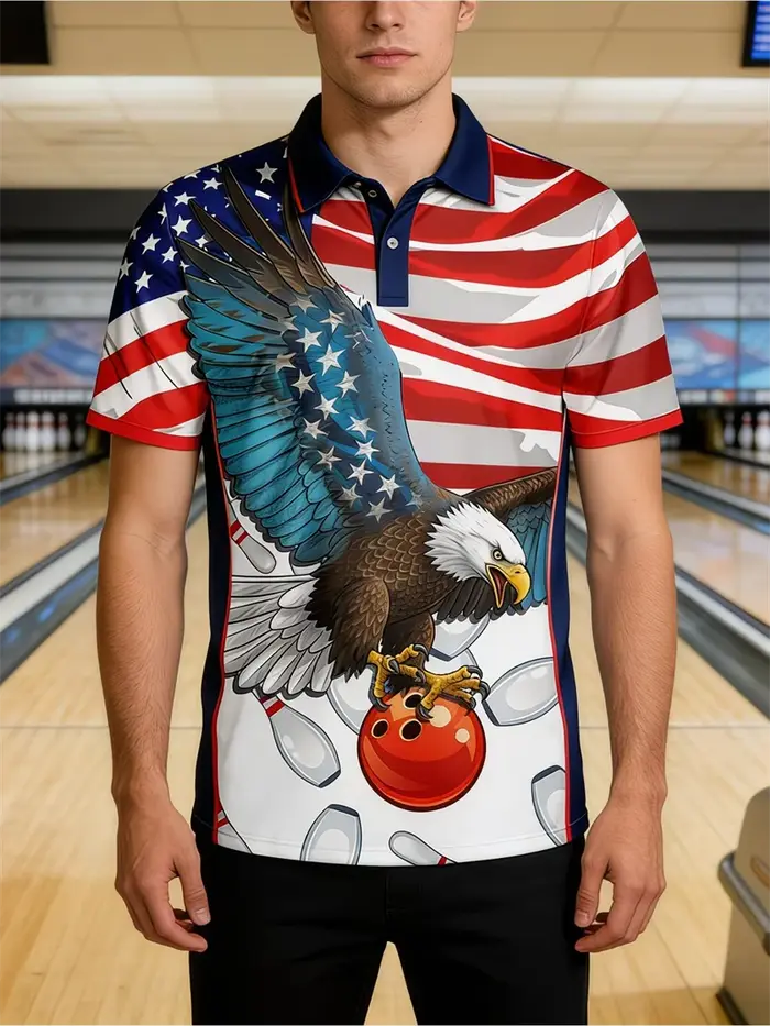 Patriotic USA 250 Memorial Polo Shirt Men Eagle Liberty Statue 3D Print Short Sleeve Breathable Streetwear For Summer Daily Wear