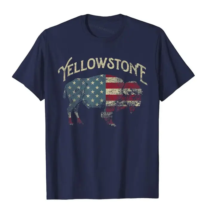 Vintage parc national de Yellowstone rétro T-Shirt Style chinois coton hommes hauts chemise à la mode populaire