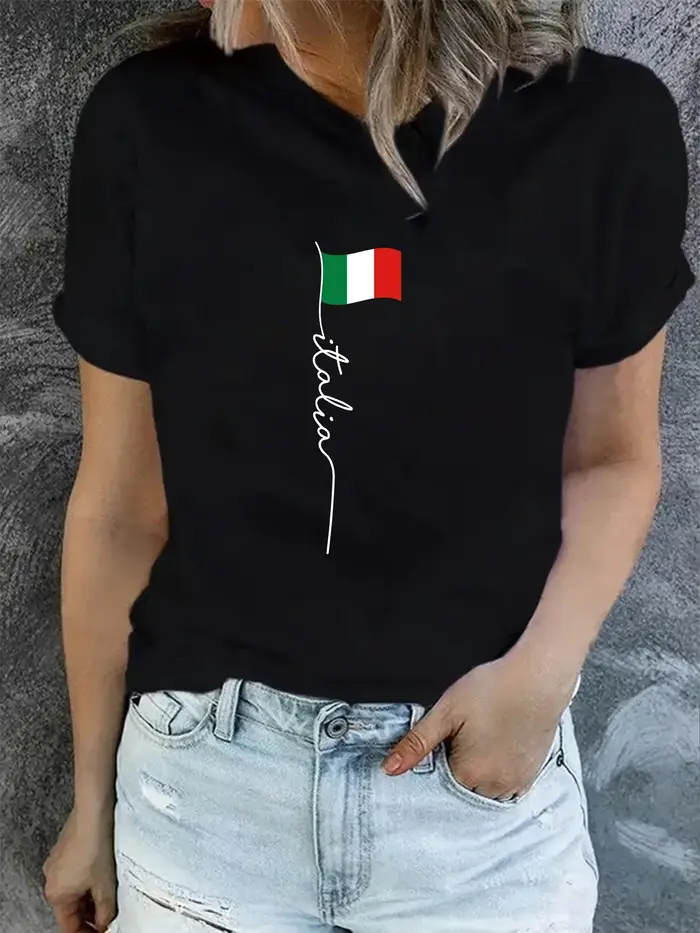 2024 Ciao créativité italienne graphique T-Shirt femmes été Original Noble filles best-seller hauts à la mode dames chemise