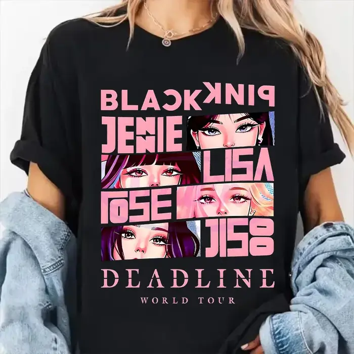 T-shirts Kpop Blackpink de style coréen pour hommes et femmes