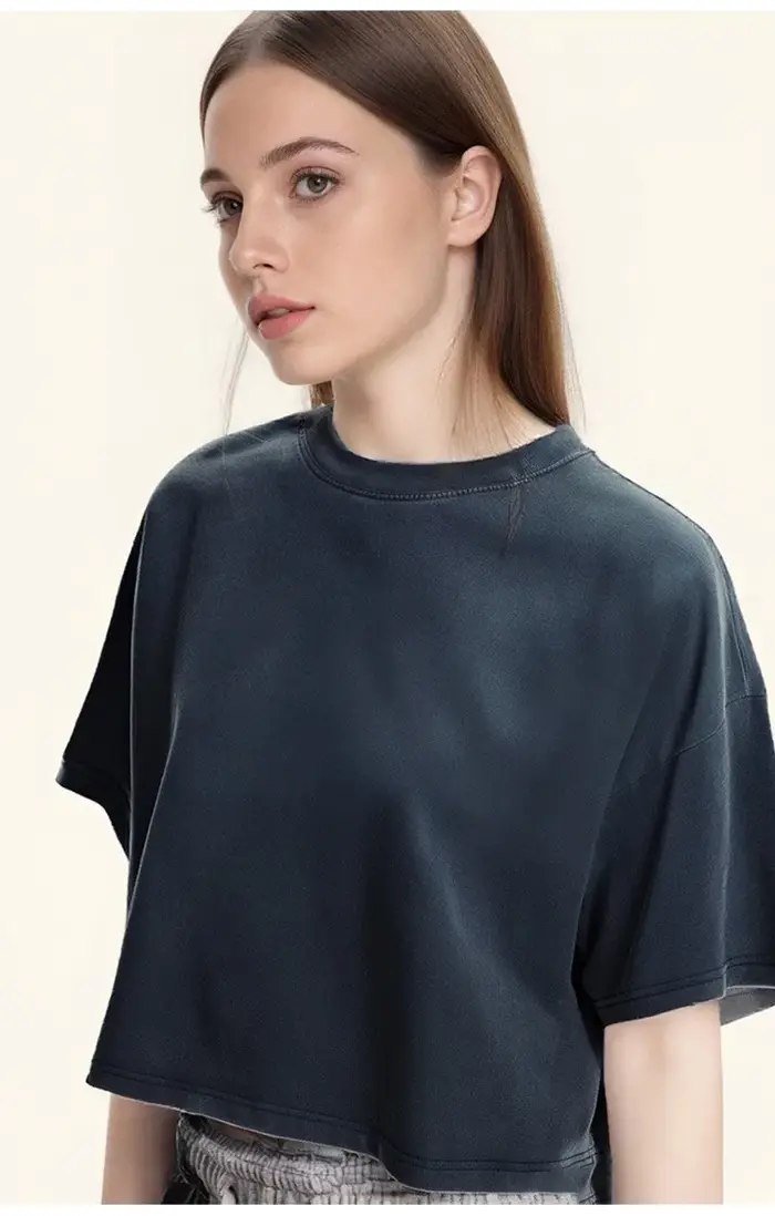 Personnalisé LOLO femmes Sexy chemise courte ventre-baring Hip Hop Streetwear 100% coton T-shirts surdimensionné lavé t-shirt unisexe rétro