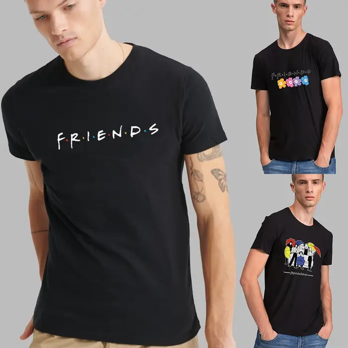 T-shirt à manches courtes et col rond pour hommes, haut imprimé Friends 152, streetwear décontracté,
