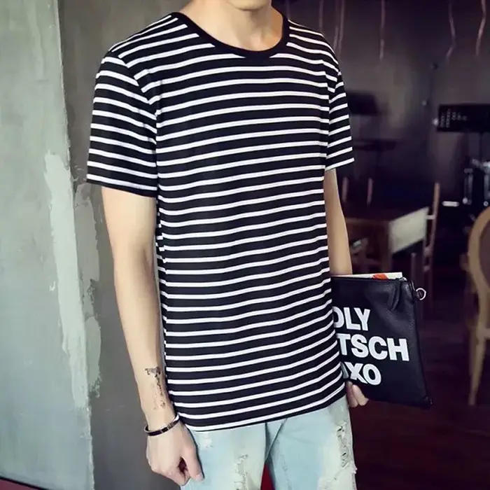 MRMT 2026 Nouveaux T-shirts Rayés pour Hommes – T-shirt à Manches Courtes Rayé pour Homme – Hauts et Tees à Col Rond pour Vêtements Masculins