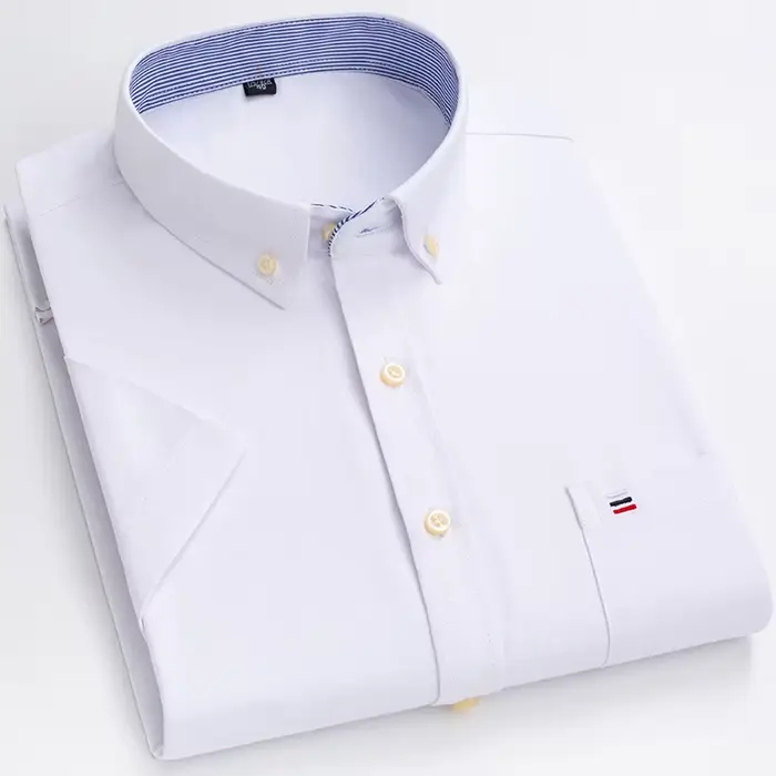 Chemise à carreaux rayée à manches courtes pour hommes