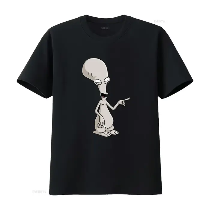 T-shirt Roger Smith The Alien à imprimé dessin animé pour tailles S à 5XL, fabriqué aux États-Unis, style vintage délavé, décontracté et élégant