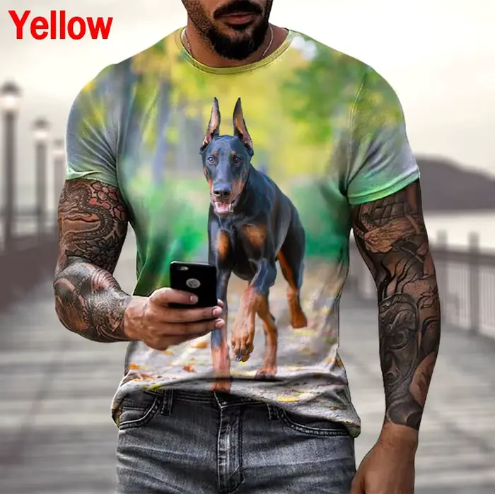 DobSuffolk-T-shirt manches courtes, cool et décontracté, avec image imprimée