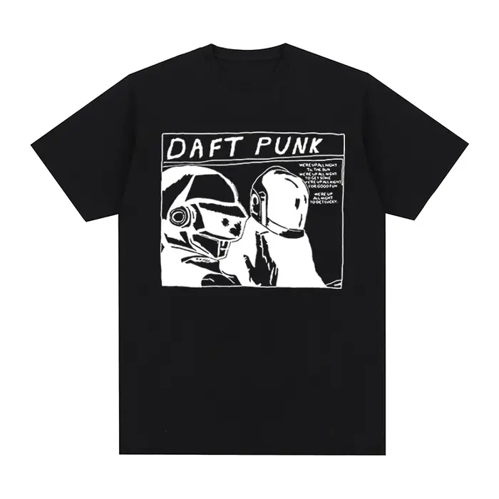 T-shirt en coton pour hommes et femmes, vêtements de musique électronique française, Daft Punk Vinta
