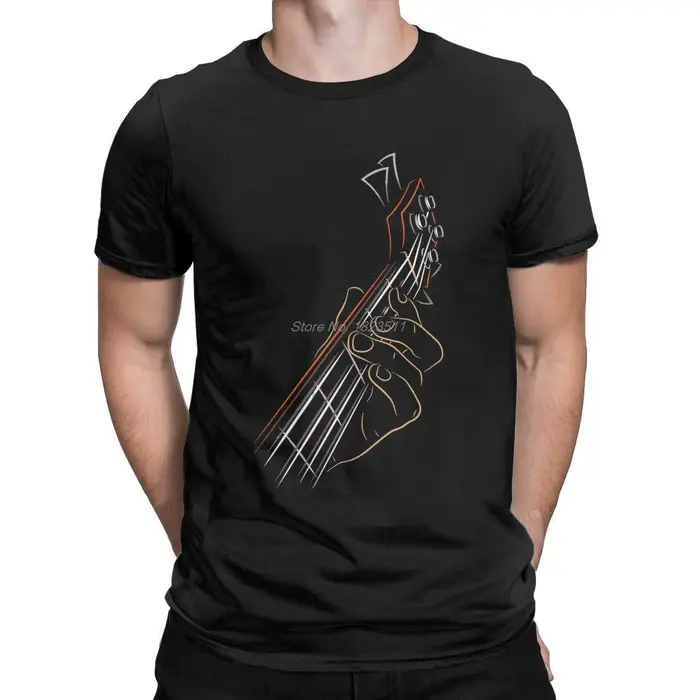 Humoristique actif guitare basse Rock musique T-Shirt hommes col rond coton T-Shirt à manches courte
