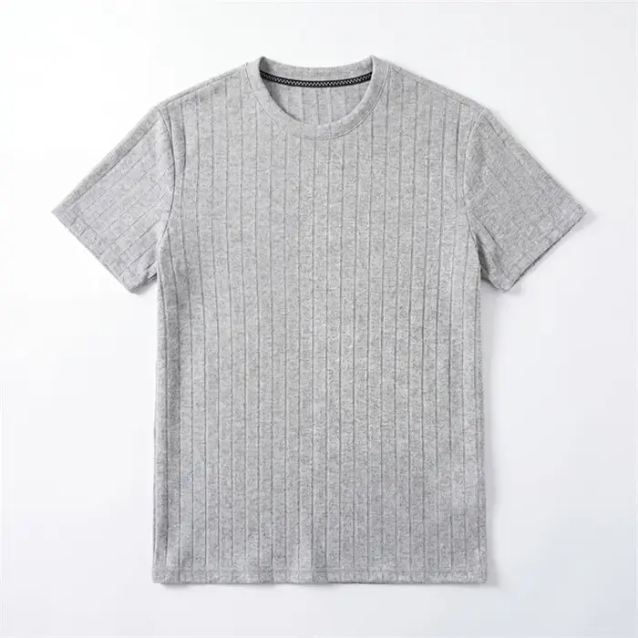 T-shirt à manches courtes en tricot côtelé pour hommes