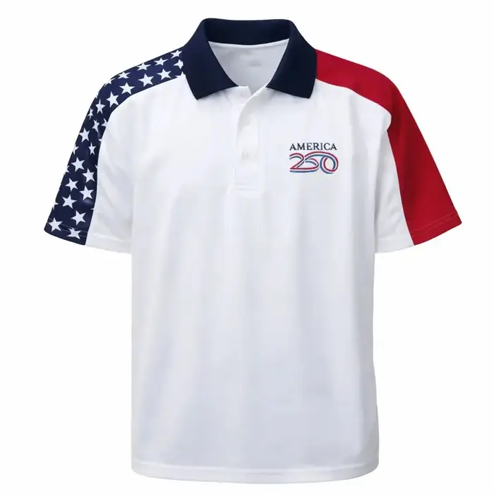 Polo pour homme patriotique USA 250e anniversaire