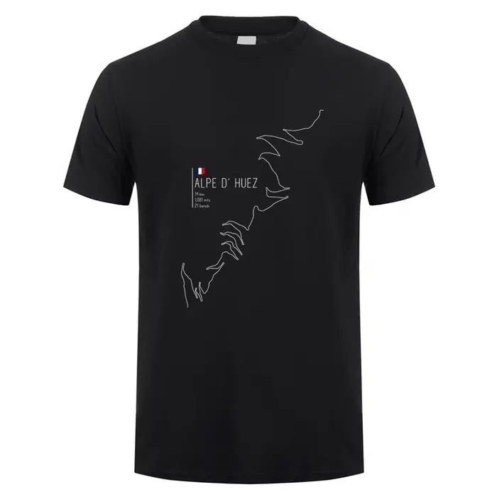 Alpe d Huez en France cyclisme t-shirt été hommes à manches courtes coton