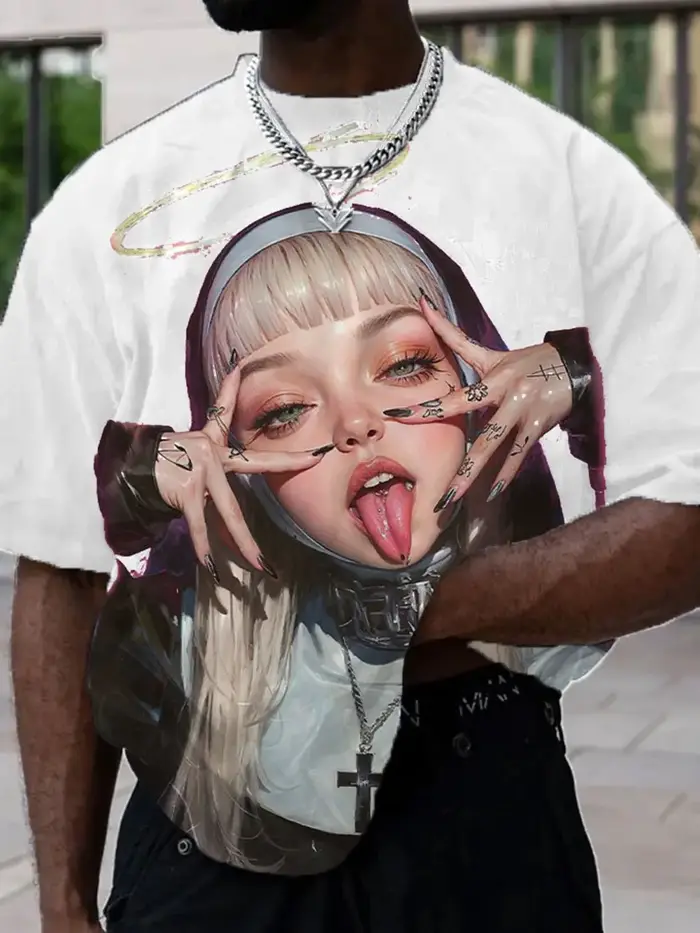 2025 cadeau du nouvel an 3D imprimé hommes décontracté à manches courtes T-shirt mode HD Anime impression confortable