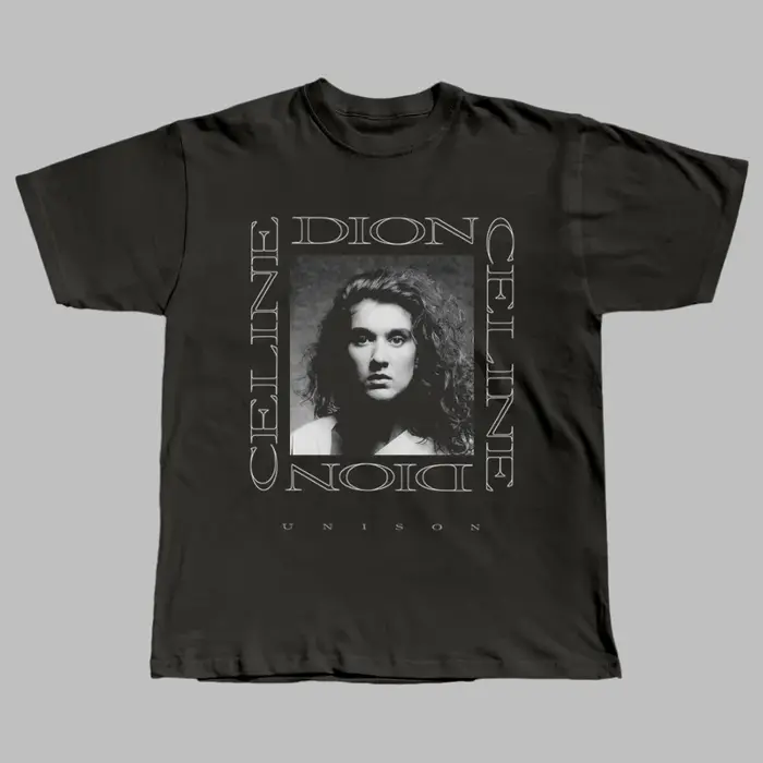 T-shirt Unisexe 100% Coton avec Portrait de Céline Dion